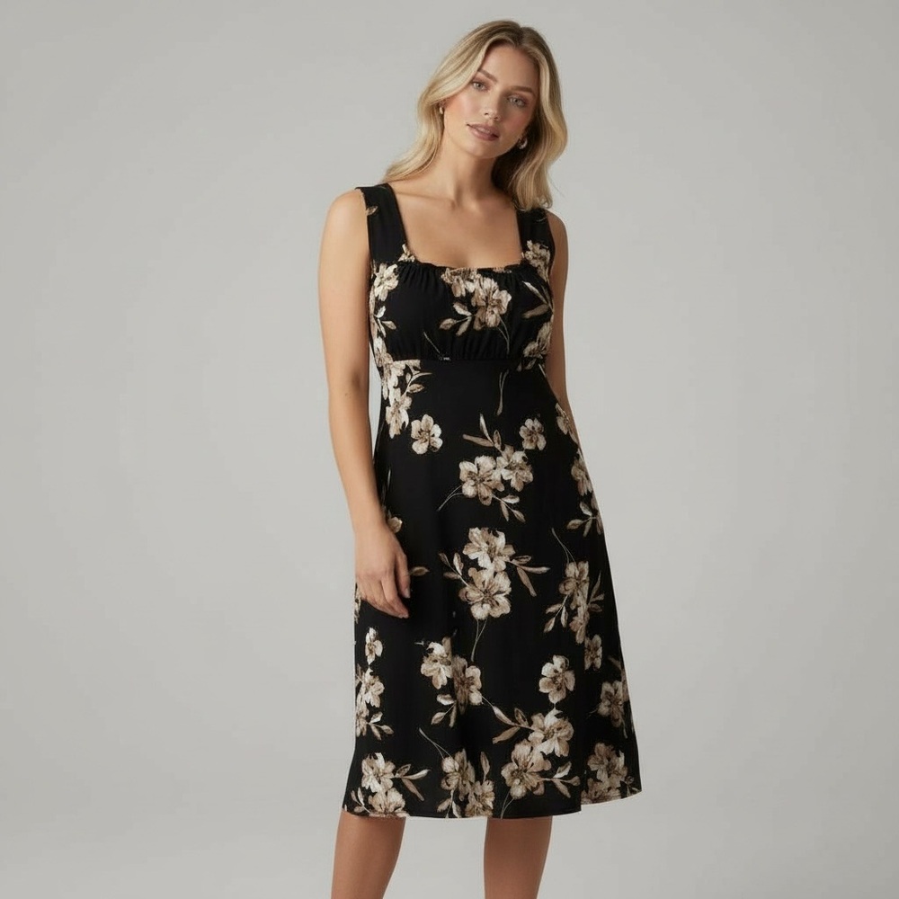 AXCESS LIZ CLAIBORNE | Floral Sleeveless Mini Dress Black